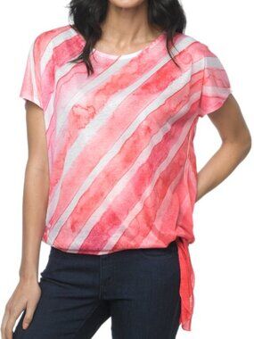 prAna Flora Top | Pinkberry | Watercolor Stripe | Size XL
